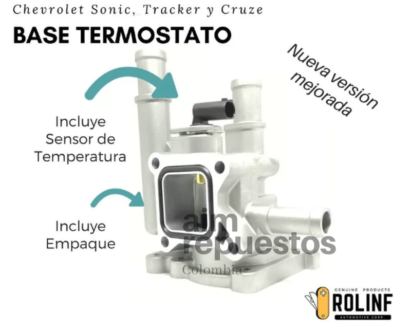 Base Carcasa Termostato Cruze Y Sonic Mejorado En Aluminio - Aim Repuestos Colombia