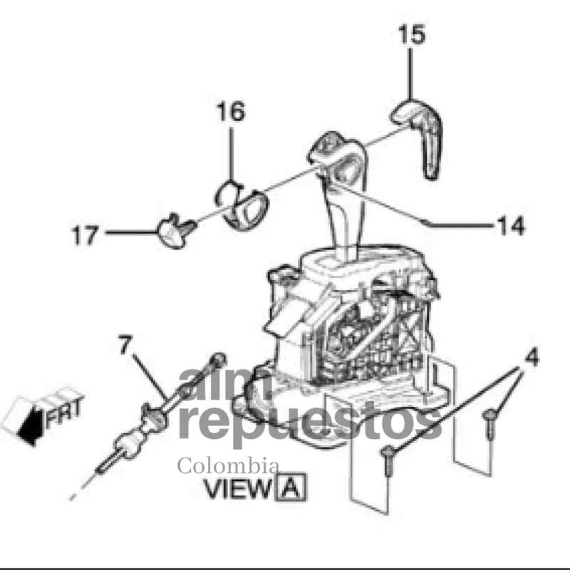 Kit Botón Palanca Cambios Chevrolet Sonic, Cruze, Tracker Automatico - Aim Repuestos Colombia